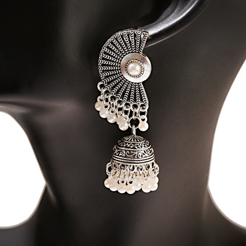Retro-Silver-Color-Sector-Jhumka-Earrings-For-Women-Boho-Gypsy-Pearl-Tassel-Indian-Drop-Earrings-Ore-4001134948720-8