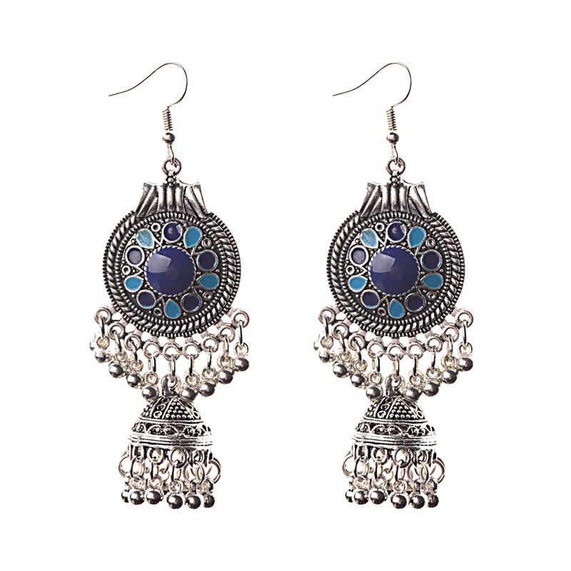 Traditional-Indian-Ethnic-Silver-Color-Drop-Earrings-Tassel-For-Women-Gypsy-Tassel-Jhumka-Jhumki-Ear-32920946793-14
