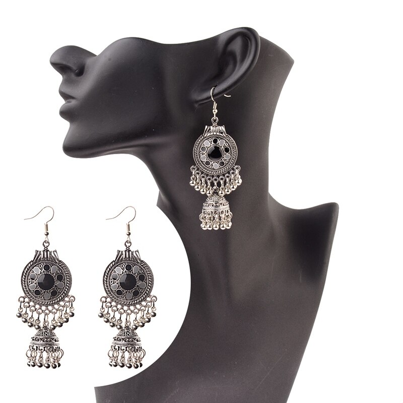 Traditional-Indian-Ethnic-Silver-Color-Drop-Earrings-Tassel-For-Women-Gypsy-Tassel-Jhumka-Jhumki-Ear-32920946793-16