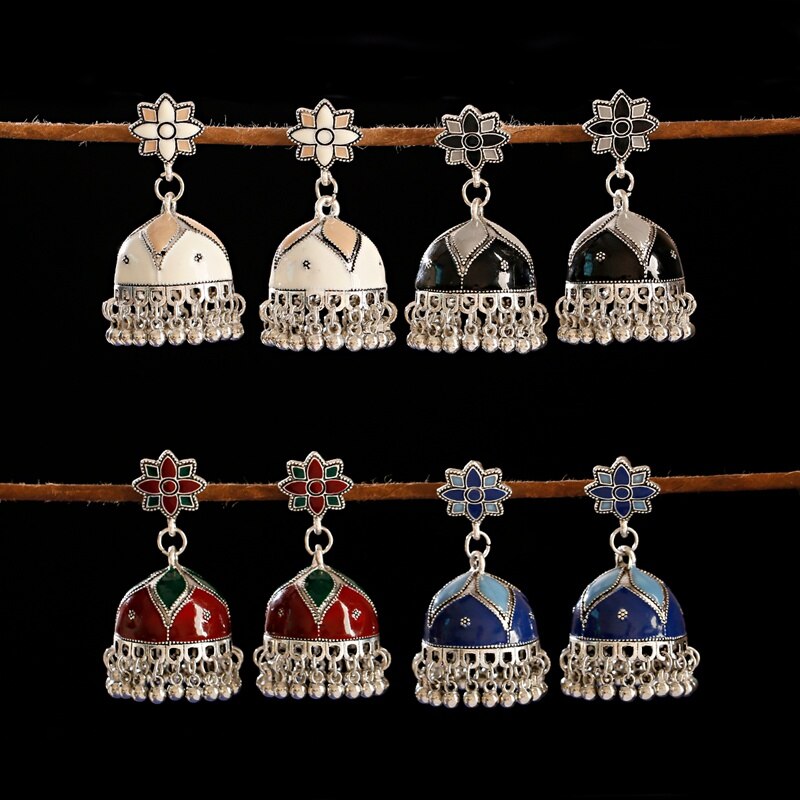Vintage-Blue-Flower-Big-Bells-Ladies-Earrings-Boho-Jewelry-Antique-Silver-Color-Dripping-Oil-Jhumka--4001349925221-2