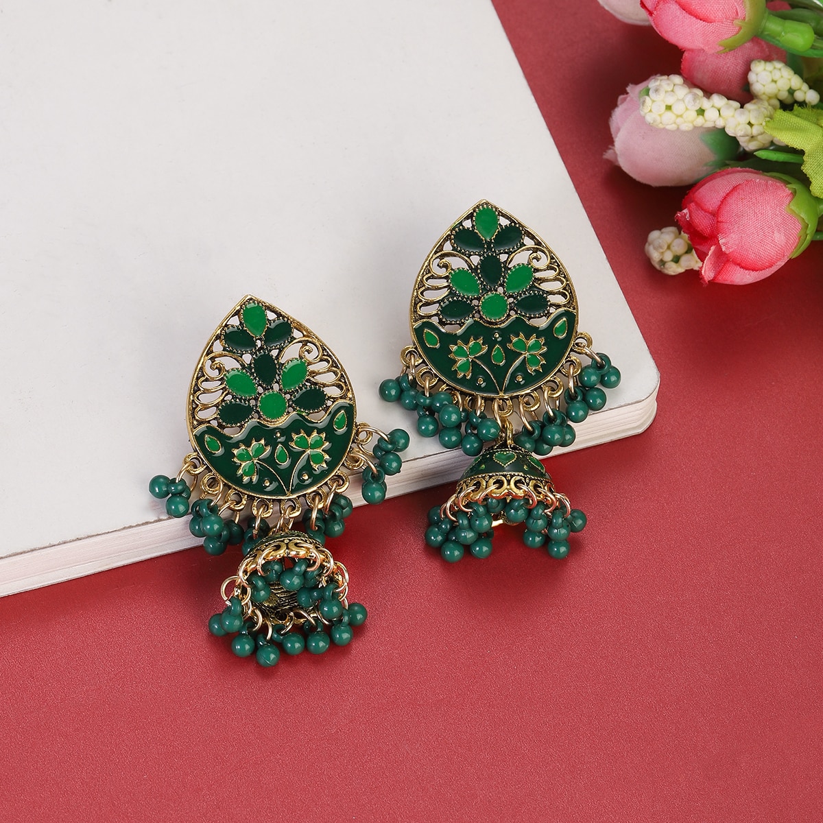 Vintage-Fashion-Water-Drop-Dangle-Earrings-for-Women-Ethnic-Indian-Jewelry-Blue-Flower-Tassel-Dangli-3256804947025776-15