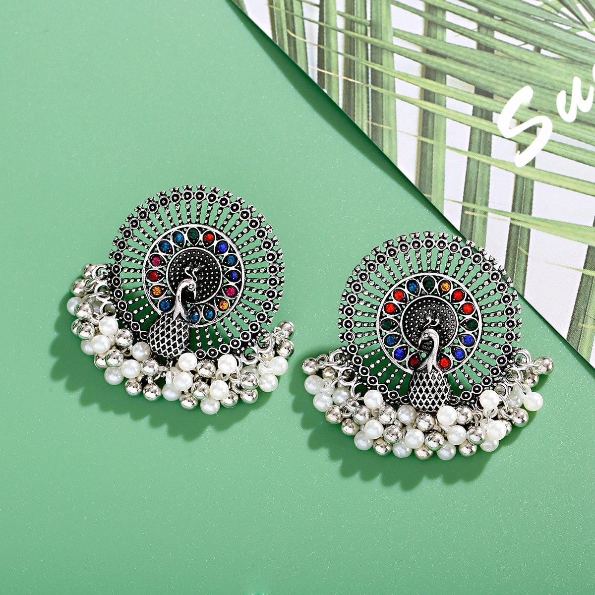 Vintage-Pearl-Bead-Peacock-Shape-Dangle-Earrings-Alloy-Metal-Tassel-Women-Silver-Color-Round-Fashion-1005002651300465-4