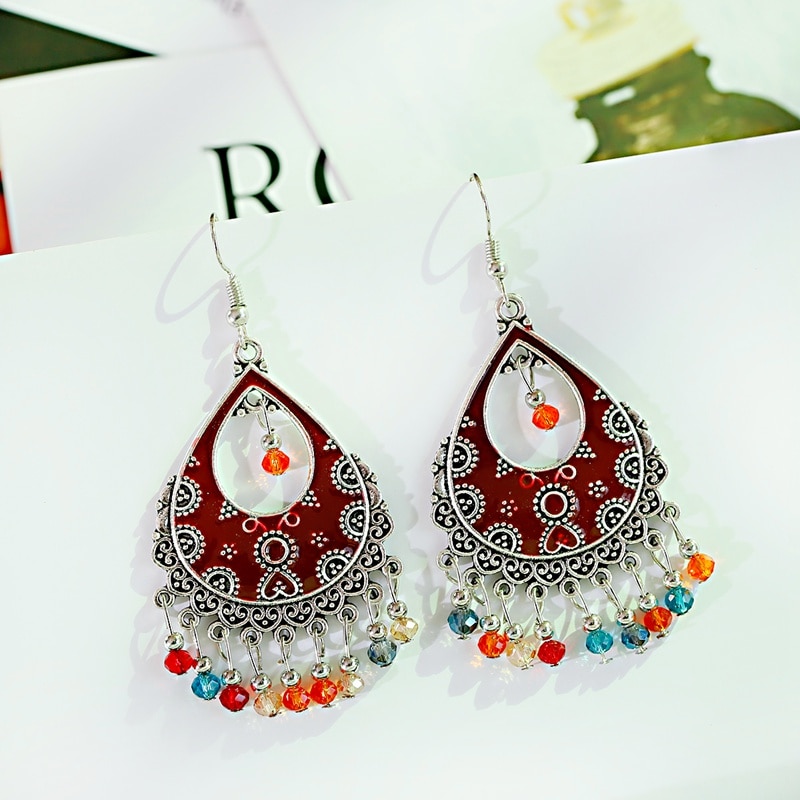 Vintage-Red-Beads-Tassel-Wedding-Earrings-Indian-Jhumka-Antique-Boho-Silver-Color-Flower-Carved-Drop-2255800251588320-8