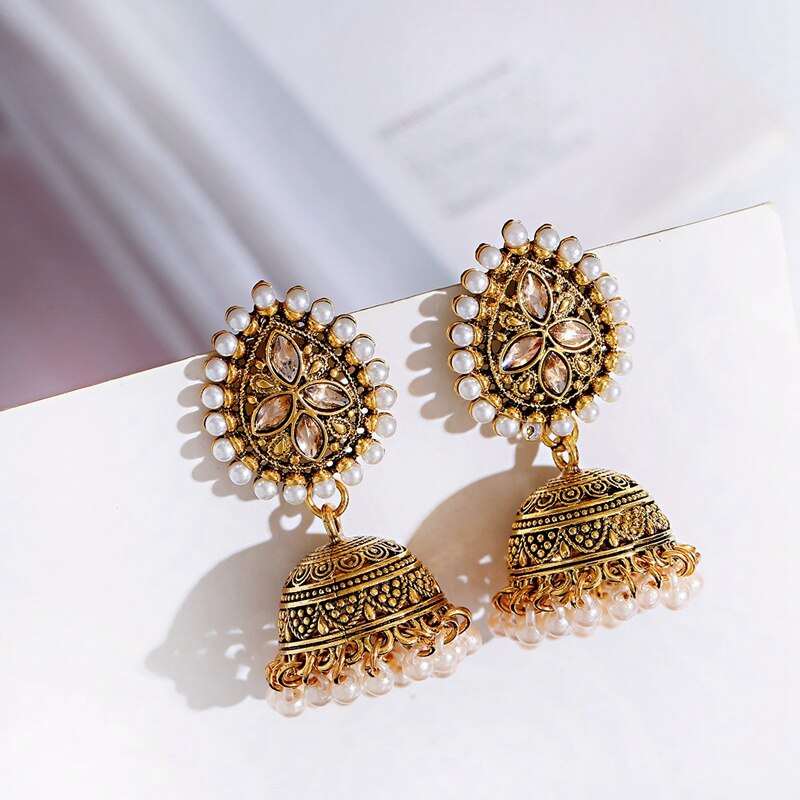 Vintage-Silver-Color-Crystal-Flower-Alloy-Bollywood-Oxidized-Earrings-For-Women-Ethnic-Pearl-Tassel--1005002593354878-5