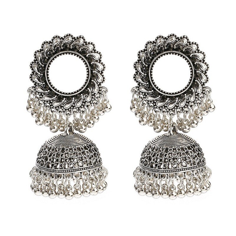 Womens-Retro-Big-Silver-Color-Round-Waves-Wedding-Earrings-Pendientes-Ethnic-Zircon-Beads-Tassel-Ear-4