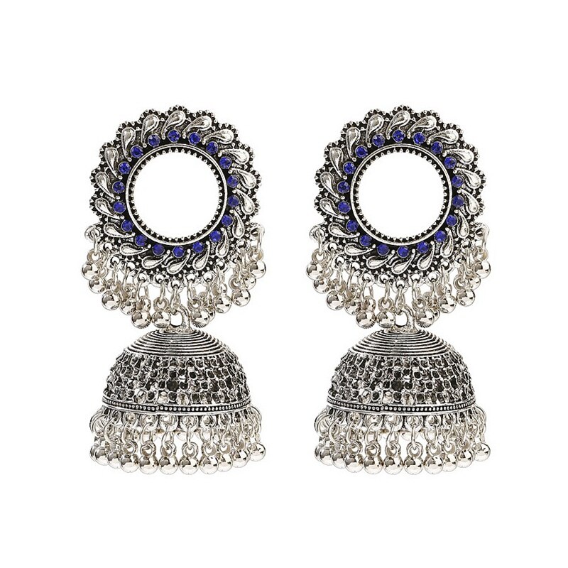 Womens-Retro-Big-Silver-Color-Round-Waves-Wedding-Earrings-Pendientes-Ethnic-Zircon-Beads-Tassel-Ear-5