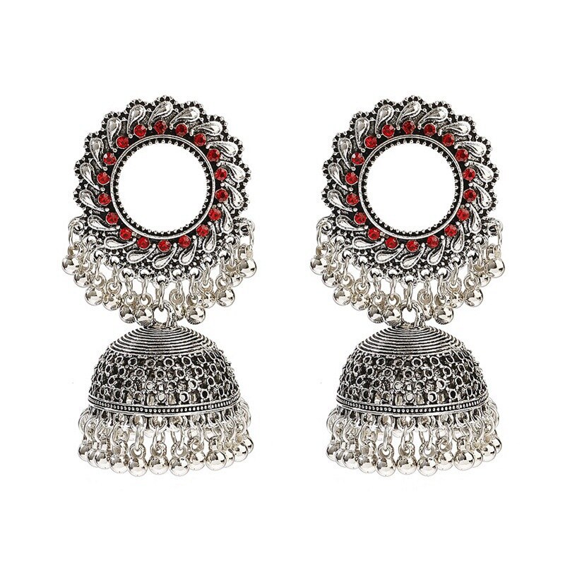 Womens-Retro-Big-Silver-Color-Round-Waves-Wedding-Earrings-Pendientes-Ethnic-Zircon-Beads-Tassel-Ear-7