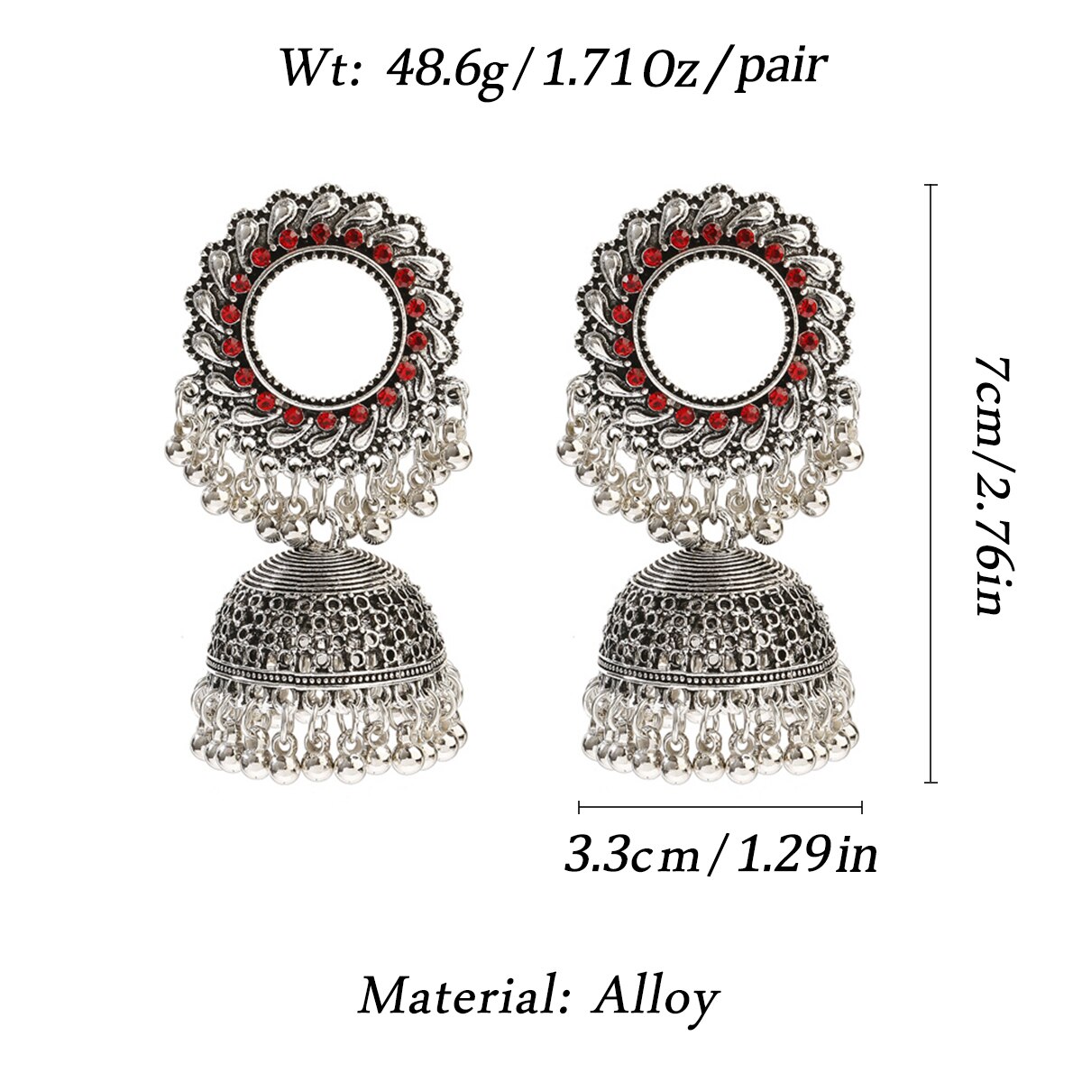Womens-Retro-Big-Silver-Color-Round-Waves-Wedding-Earrings-Pendientes-Ethnic-Zircon-Beads-Tassel-Ear-8