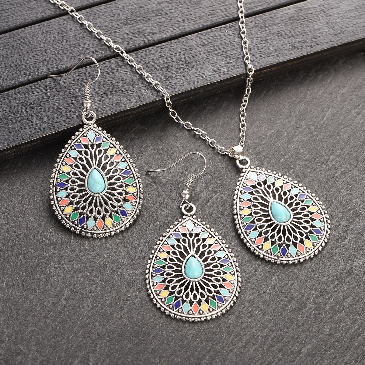 Classic-Ethnic-Silver-Color-Water-Drop-Jewelry-Sets-Ladies-Bohemia-Colorful-Flowers-Pendant-Necklace-1005004920943652-1