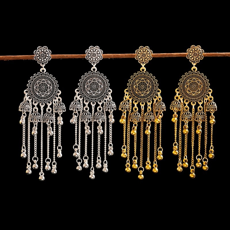Classical-Geometric-Long-Chain-Bell-Tassel-Hanging-Earrings-Gypsy-Afghan-Tibetan-Jewelry-Bohemia-Ind-2255800262890076-2