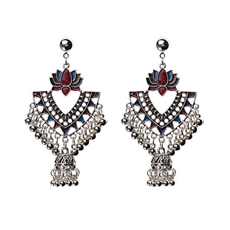Egypt-Vintage-Green-Lotus-Jhumka-Bells-Tassel-Earrings-For-Women-Turkish-Tribal-Gypsy-Triangle-India-32959367680-13