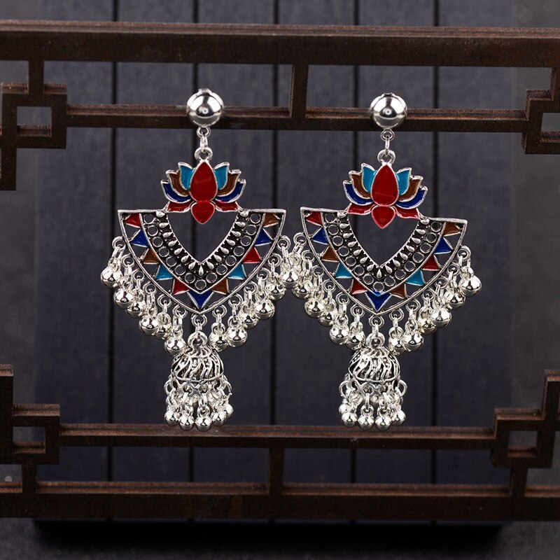 Egypt-Vintage-Green-Lotus-Jhumka-Bells-Tassel-Earrings-For-Women-Turkish-Tribal-Gypsy-Triangle-India-32959367680-5