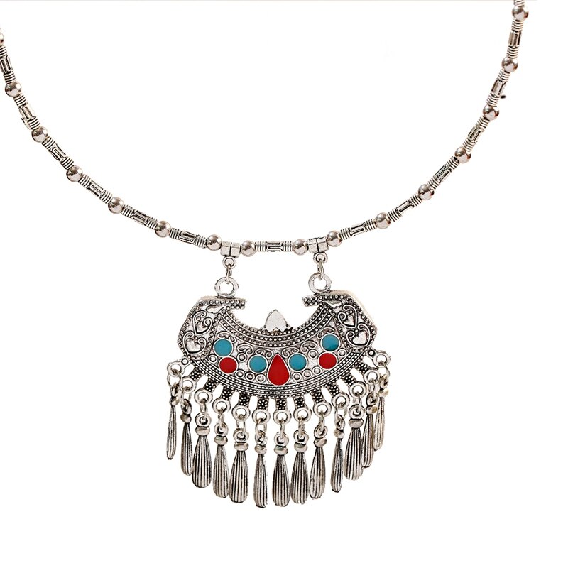 Ethnic-Boho-Bohemian-Necklace-For-Women-Choker-Jewelry-Vintage-Red-Stone-Beads-Charm-Silver-Color-Al-1005001914288506-6