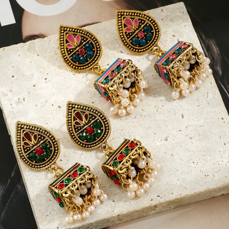 Ethnic-Corful-Crystal-Beads-Tassel-Indian-Jhumka-Earrings-For-Women-Vintage-Gold-Color-Alloy-Bohemia-1005003646646874-2