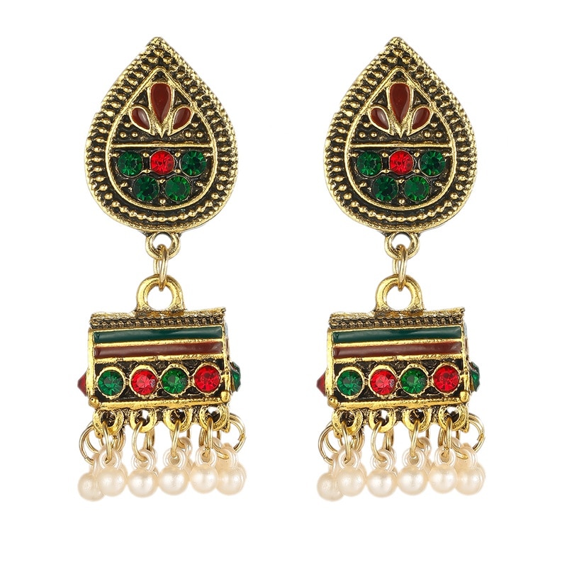Ethnic-Corful-Crystal-Beads-Tassel-Indian-Jhumka-Earrings-For-Women-Vintage-Gold-Color-Alloy-Bohemia-1005003646646874-6