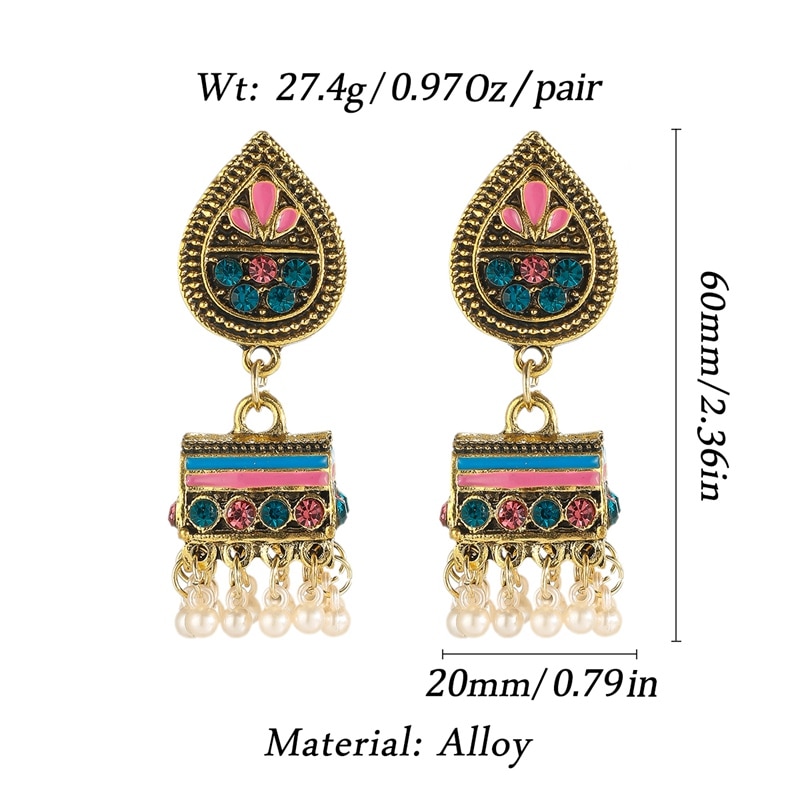 Ethnic-Corful-Crystal-Beads-Tassel-Indian-Jhumka-Earrings-For-Women-Vintage-Gold-Color-Alloy-Bohemia-1005003646646874-7