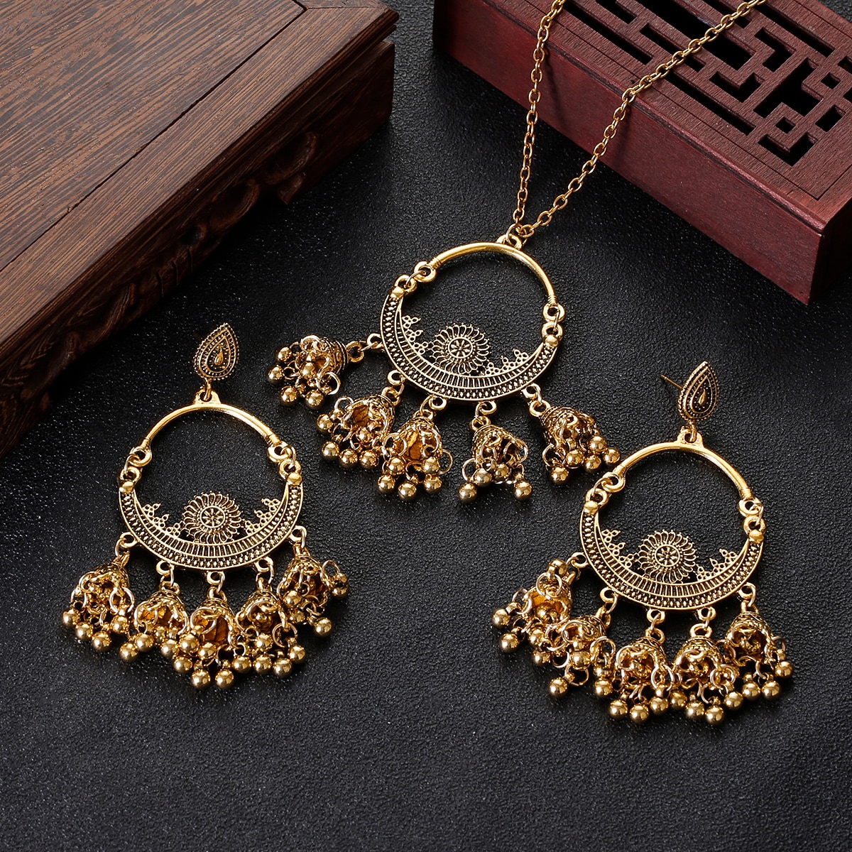 Ethnic-Silver-Color-Carved-EarringNecklace-Set-For-Women-Bijoux-Wedding-Jewelry-Hangers-Jhumka-Earri-1005004265753780-2