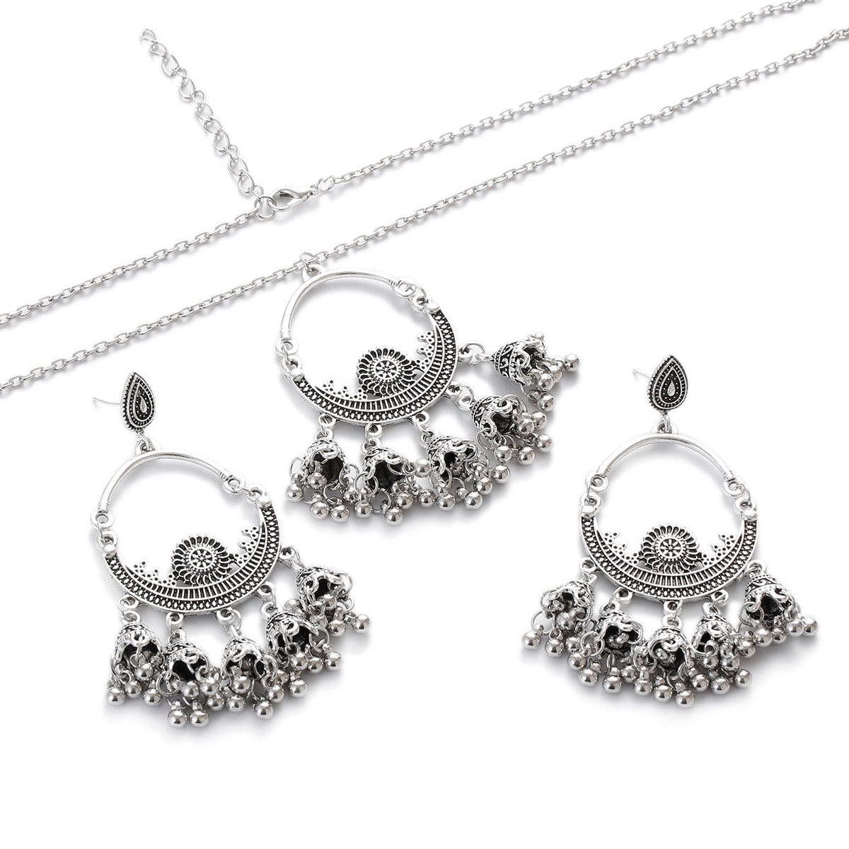 Ethnic-Silver-Color-Carved-EarringNecklace-Set-For-Women-Bijoux-Wedding-Jewelry-Hangers-Jhumka-Earri-1005004265753780-5