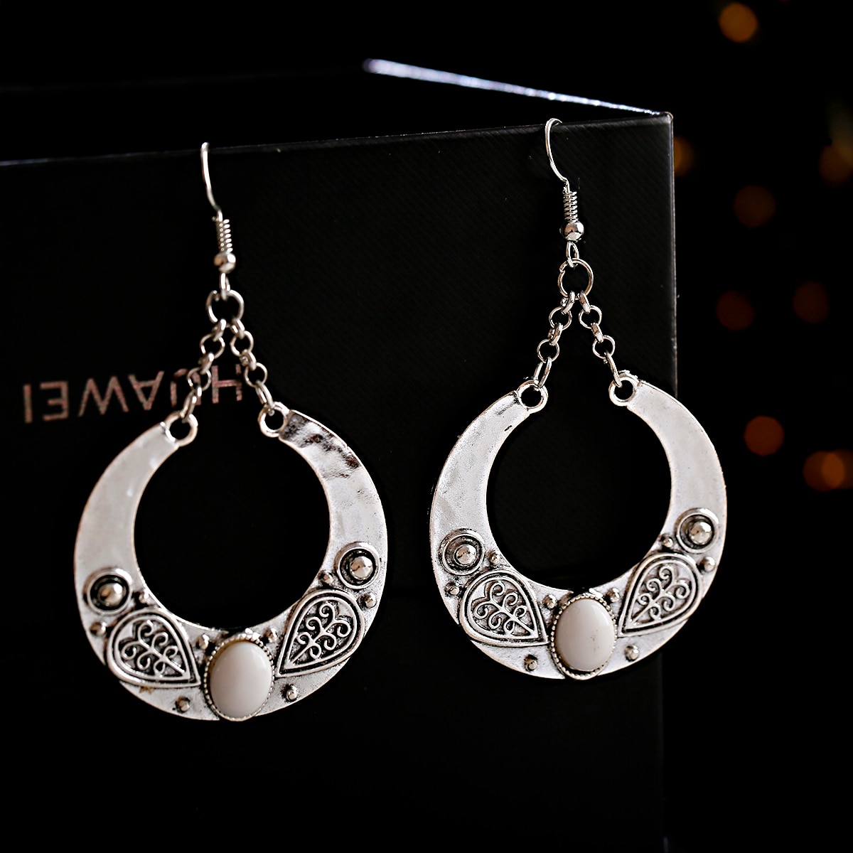 Ethnic-Silver-Color-Carved-Indian-Earring-For-Women-Pendient-Boho-Turquoises-Jhumka-Earrings-Ladies--1005004697230235-4