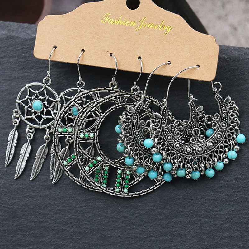 Ethnic-Silver-Color-Earrings-Set-Summer-Vintage-Blue-Stone-Beads-Tassel-Earrings-For-Women-Boho-Earr-2255800642747701-2
