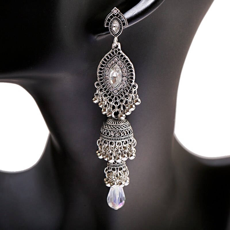 Ethnic-Womens-Gold-Color-Jhumka-Indian-Earrings-Vintage-Rhinestone-Exaggerated-Lantern-Tassel-Palace-11