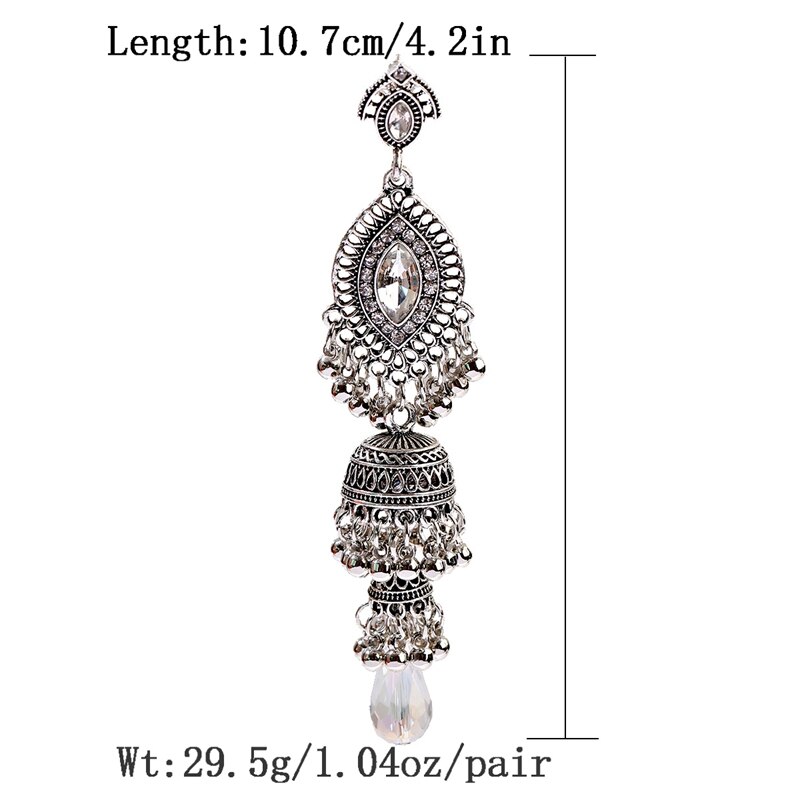 Ethnic-Womens-Gold-Color-Jhumka-Indian-Earrings-Vintage-Rhinestone-Exaggerated-Lantern-Tassel-Palace-9