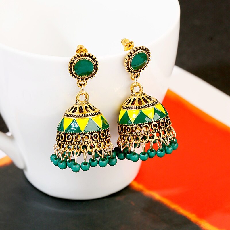 Indian-Style-Blue-Geometric-Tassel-Jhumka-Earrings-Gypsy-Gold-Color-Earrings-Women-Ladies-Round-Bell-4000730381341-2