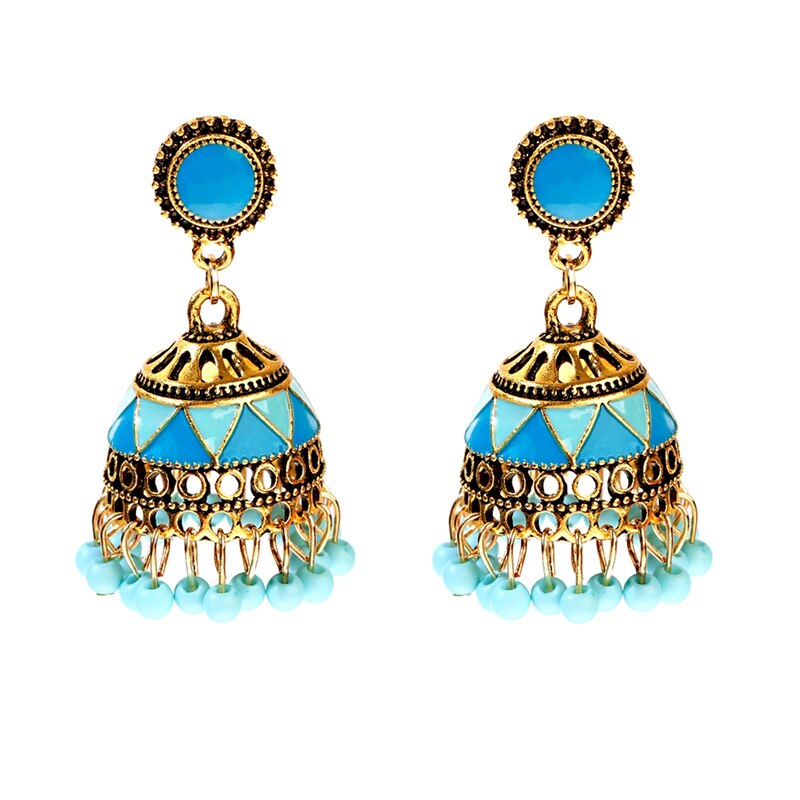 Indian-Style-Blue-Geometric-Tassel-Jhumka-Earrings-Gypsy-Gold-Color-Earrings-Women-Ladies-Round-Bell-4000730381341-7