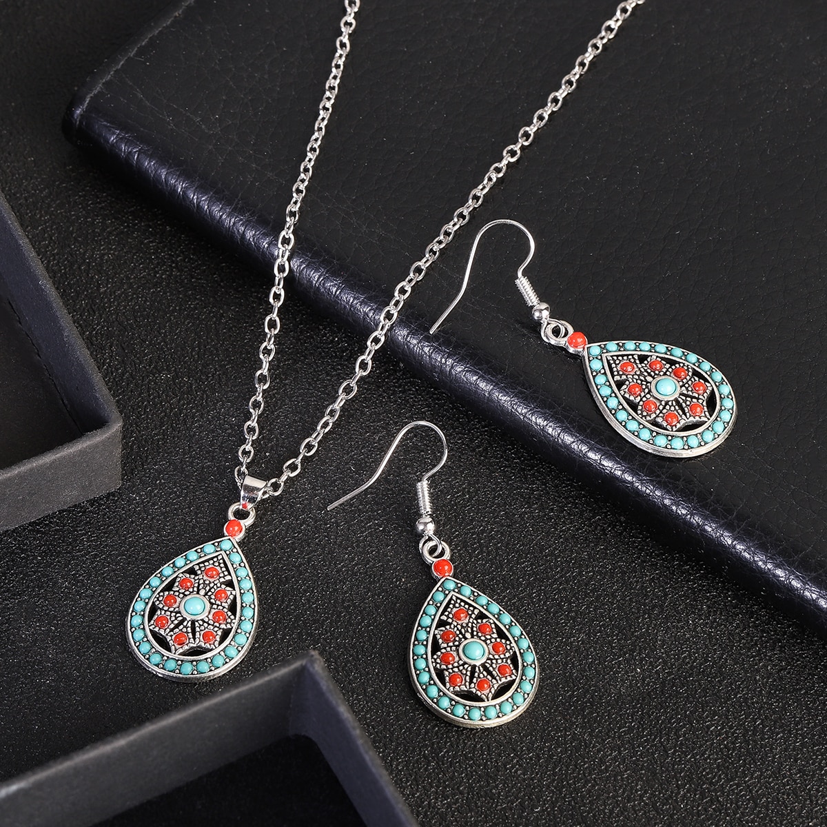 New-Ethnic-Boho-Flower-Earrings-Jewelry-Set-Bijoux-Women39s-Corful-Dripping-Oil-Earrings-Necklace-Se-1005004549738816-6