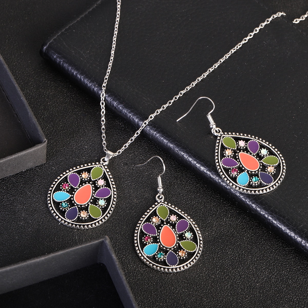 New-Ethnic-Boho-Flower-Earrings-Jewelry-Set-Bijoux-Women39s-Corful-Dripping-Oil-Earrings-Necklace-Se-1005004549738816-7
