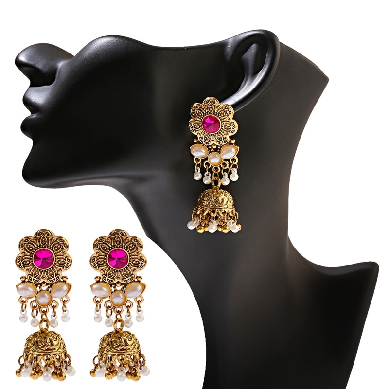 New-Vintage-Gold-Color-Indian-Earrings-Classic-Red-Crystal-Flower-Alloy-Pearl-Beads-Bollywood-Jewelr-1005003160882637-9