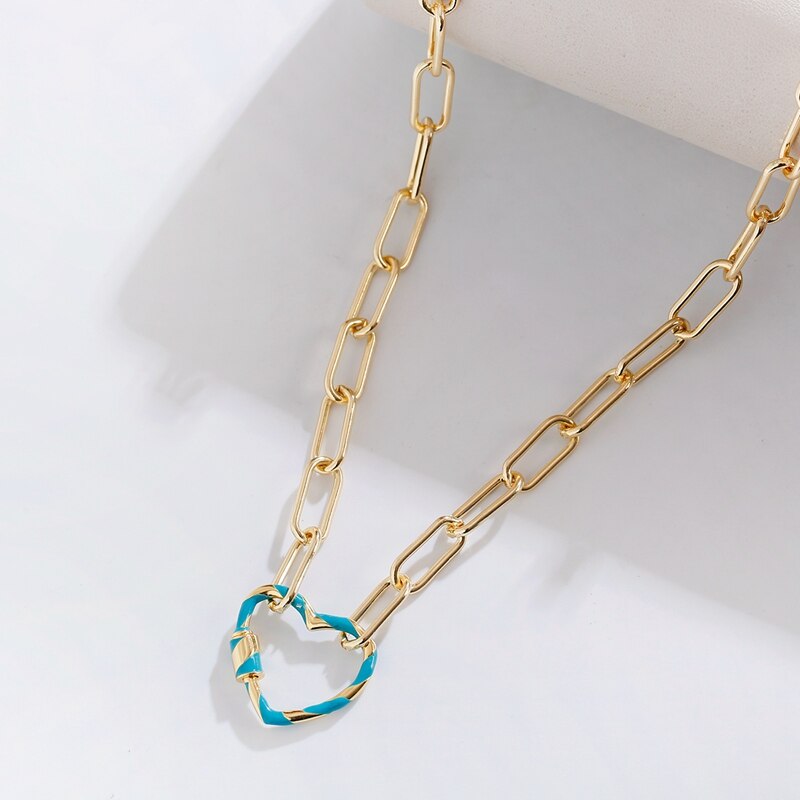 Punk-Heart-Dripping-Oil-Necklace-For-Women-Classic-Gold-Color-Long-Chain-Choker-Copper-Charm-Choker--1005003123090630-4