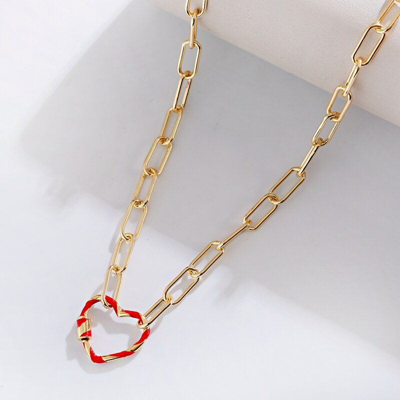 Punk-Heart-Dripping-Oil-Necklace-For-Women-Classic-Gold-Color-Long-Chain-Choker-Copper-Charm-Choker--1005003123090630-5