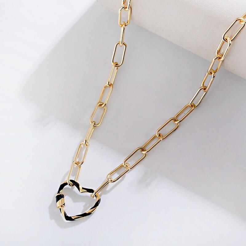 Punk-Heart-Dripping-Oil-Necklace-For-Women-Classic-Gold-Color-Long-Chain-Choker-Copper-Charm-Choker--1005003123090630-6