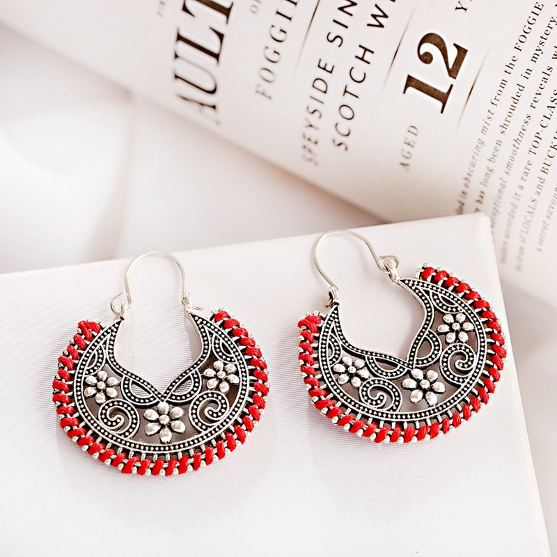 Retro-Bollywood-Womens-Jewellery-Ethnic-Silver-Plated-Afghan-Semicircle-Silk-Drop-Jhumka-Indian-Earr-4001233170665-5
