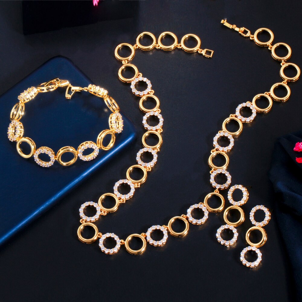 ThreeGraces-3Pcs-Gorgeous-CZ-Gold-Color-Circle-Link-Chain-Bracelet-Necklace-Earrings-Jewelry-Set-Wom-3256802012209743-4
