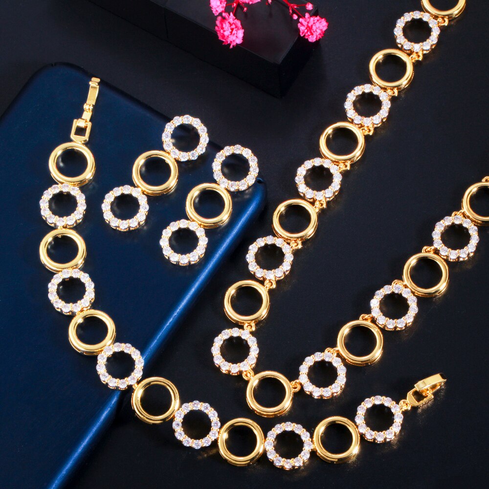 ThreeGraces-3Pcs-Gorgeous-CZ-Gold-Color-Circle-Link-Chain-Bracelet-Necklace-Earrings-Jewelry-Set-Wom-3256802012209743-7