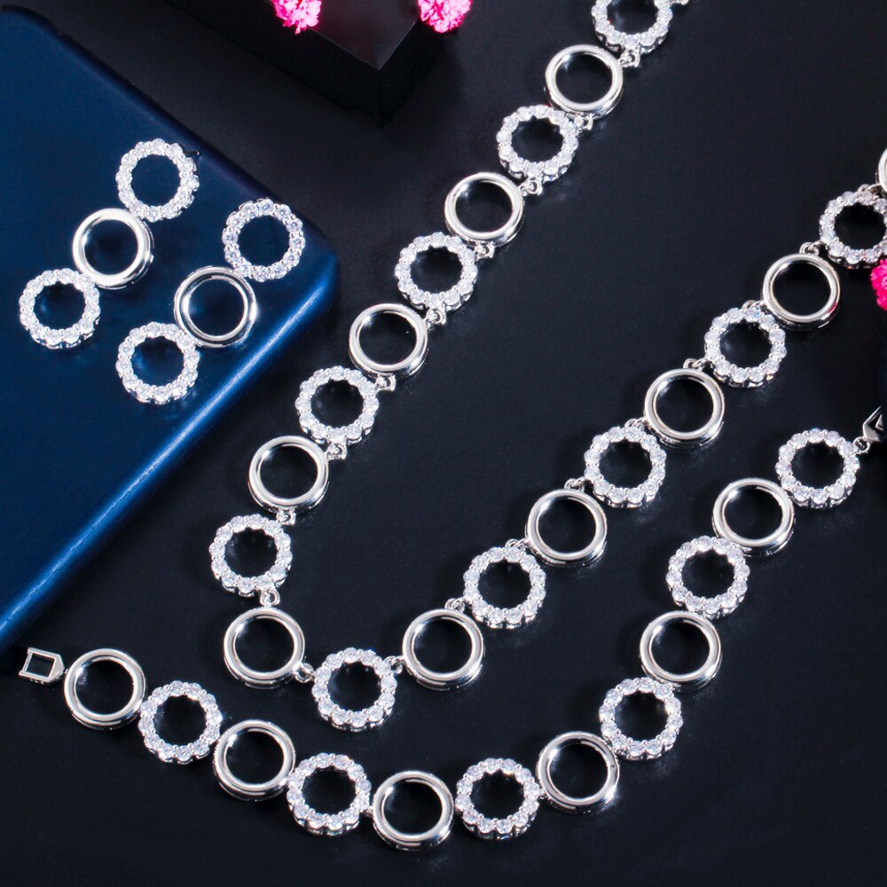 ThreeGraces-3Pcs-Gorgeous-CZ-Gold-Color-Circle-Link-Chain-Bracelet-Necklace-Earrings-Jewelry-Set-Wom-3256802012209743-8