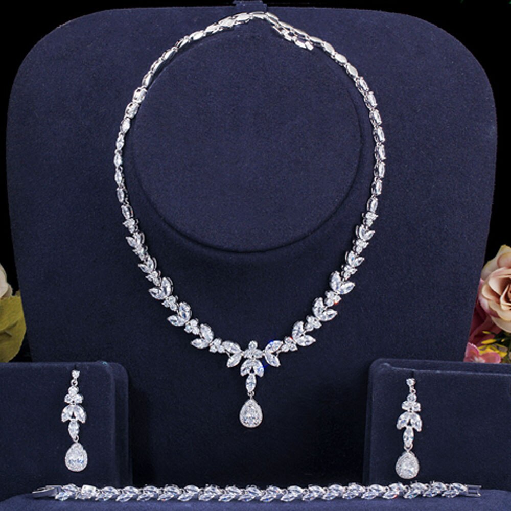 ThreeGraces-3Pcs-Shiny-Water-Drop-CZ-Wedding-Necklace-Earrings-and-Bracelet-Luxury-Prom-Costume-Jewe-4000263696567-8
