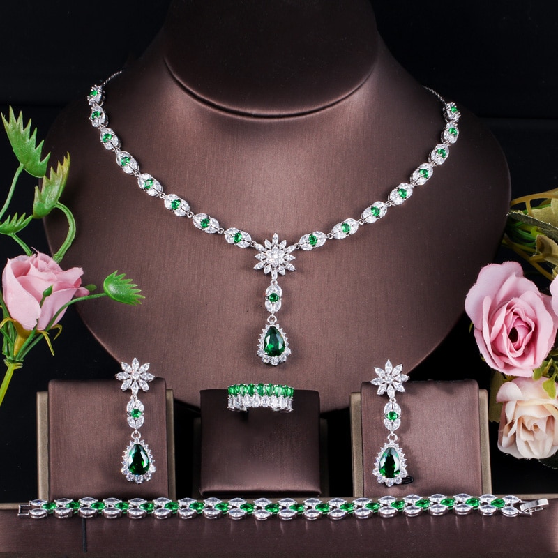 ThreeGraces-4Pcs-High-Quality-Green-Cubic-Zirconia-Water-Drop-Necklace-Earrings-Bracelet-Ring-Women--4001143552649-5