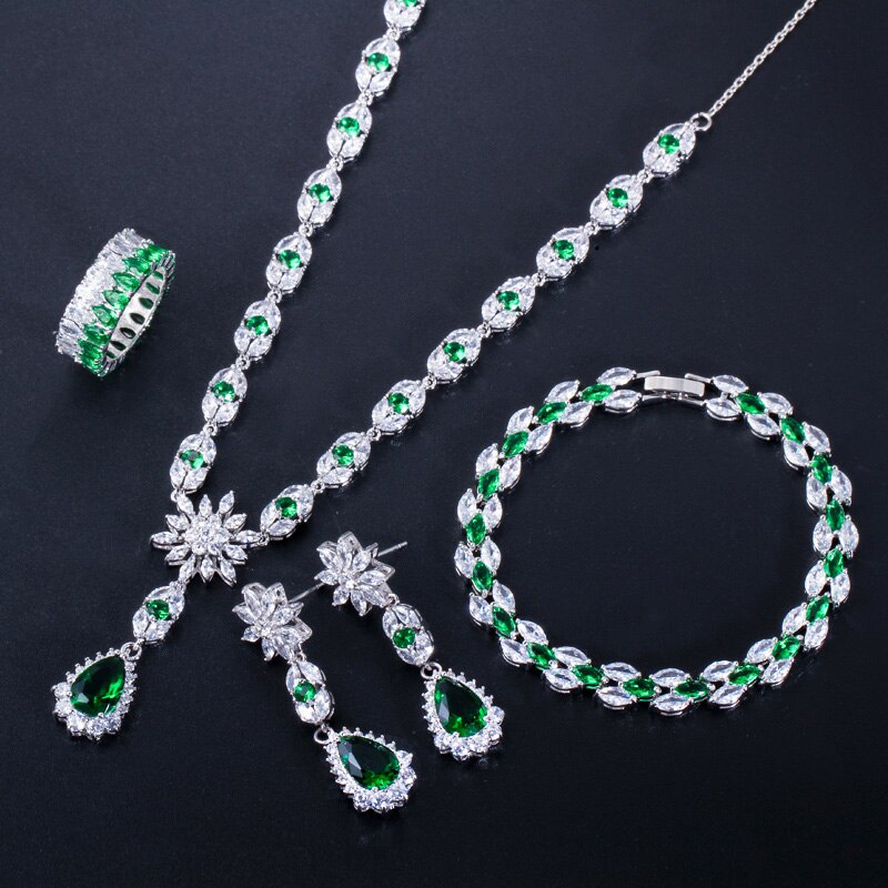 ThreeGraces-4Pcs-High-Quality-Green-Cubic-Zirconia-Water-Drop-Necklace-Earrings-Bracelet-Ring-Women--4001143552649-6