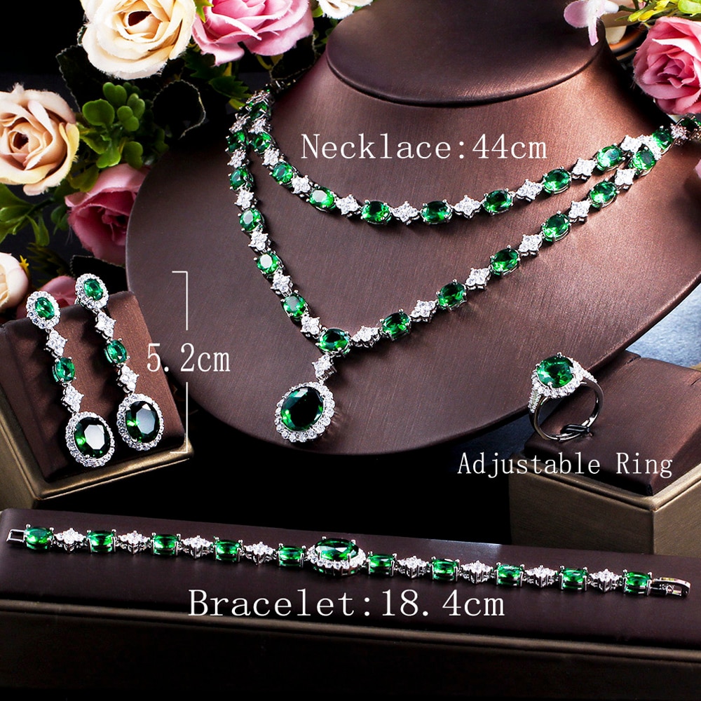 ThreeGraces-4pcs-Elegant-Bridal-Necklace-Set-for-Women-Green-Cubic-Zirconia-Wedding-Dubai-Saudi-Part-1005004333203525-3