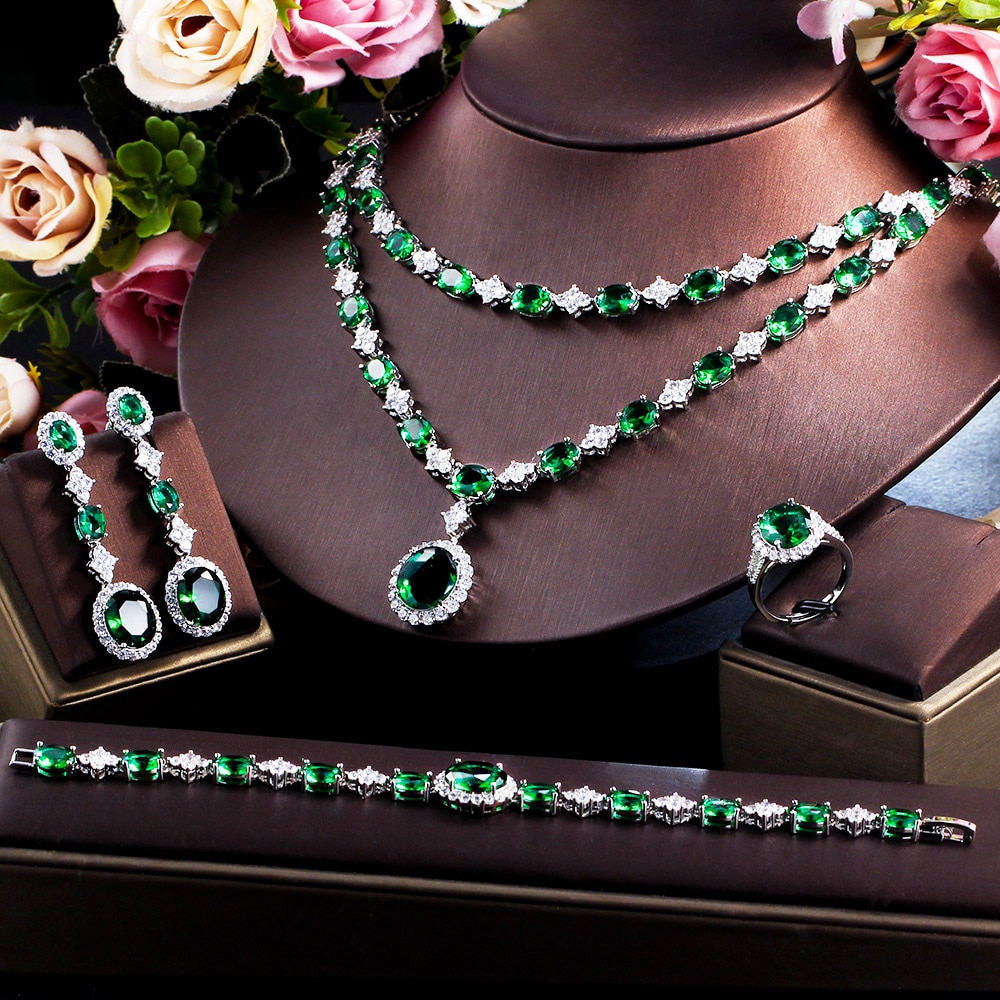 ThreeGraces-4pcs-Elegant-Bridal-Necklace-Set-for-Women-Green-Cubic-Zirconia-Wedding-Dubai-Saudi-Part-1005004333203525-6