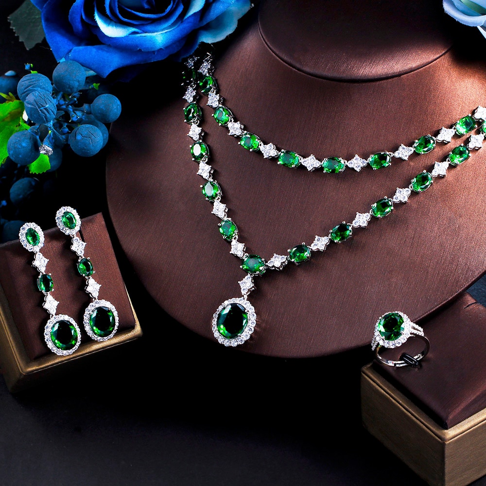 ThreeGraces-4pcs-Elegant-Bridal-Necklace-Set-for-Women-Green-Cubic-Zirconia-Wedding-Dubai-Saudi-Part-1005004333203525-7
