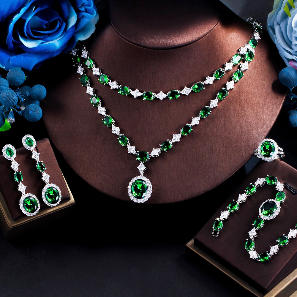 ThreeGraces-4pcs-Elegant-Bridal-Necklace-Set-for-Women-Green-Cubic-Zirconia-Wedding-Dubai-Saudi-Part-1005004333203525-9