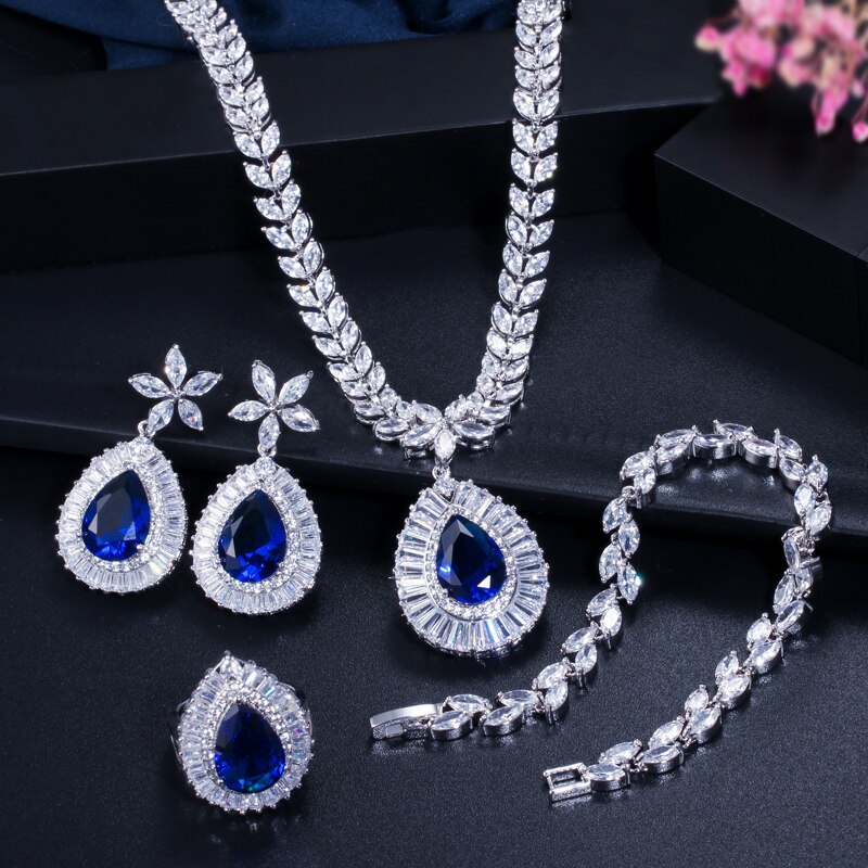ThreeGraces-4pcs-Luxury-Royal-Blue-Cubic-Zirconia-Big-Water-Drop-Earrings-Necklace-Wedding-Bridal-Je-4000930539237-8