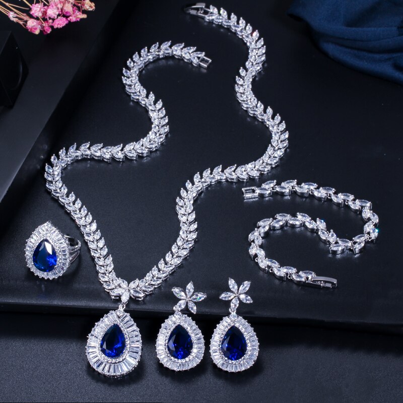 ThreeGraces-4pcs-Luxury-Royal-Blue-Cubic-Zirconia-Big-Water-Drop-Earrings-Necklace-Wedding-Bridal-Je-4000930539237-10