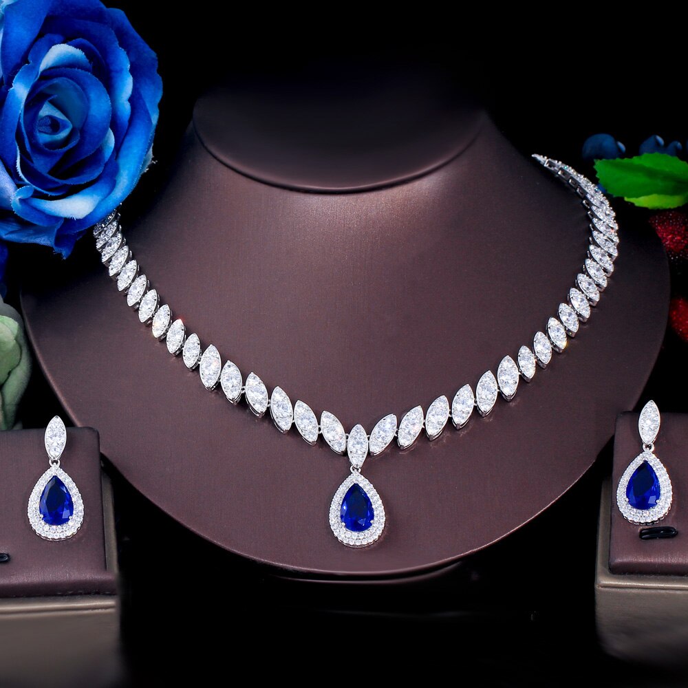 ThreeGraces-Classic-Blue-Cubic-Zirconia-Silver-Color-Fashion-Water-Drop-CZ-Bridal-Earrings-Necklace--3256804931293718-7