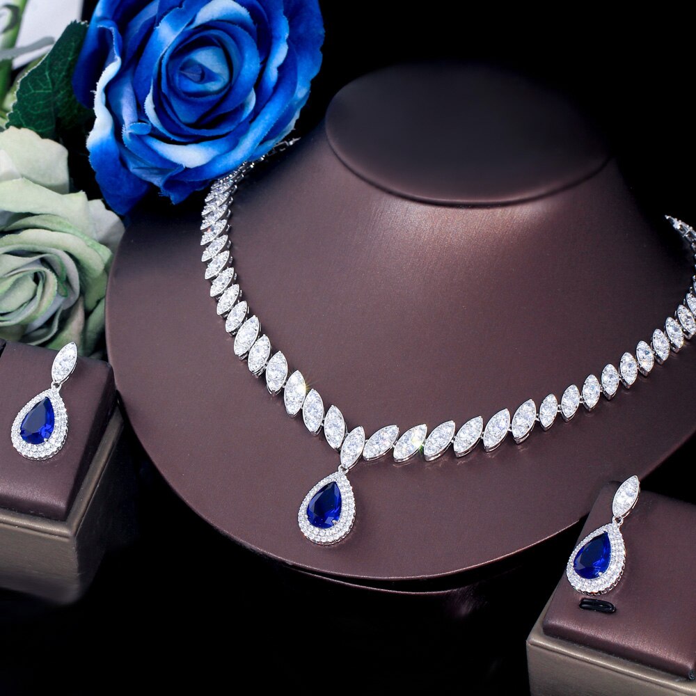 ThreeGraces-Classic-Blue-Cubic-Zirconia-Silver-Color-Fashion-Water-Drop-CZ-Bridal-Earrings-Necklace--3256804931293718-8