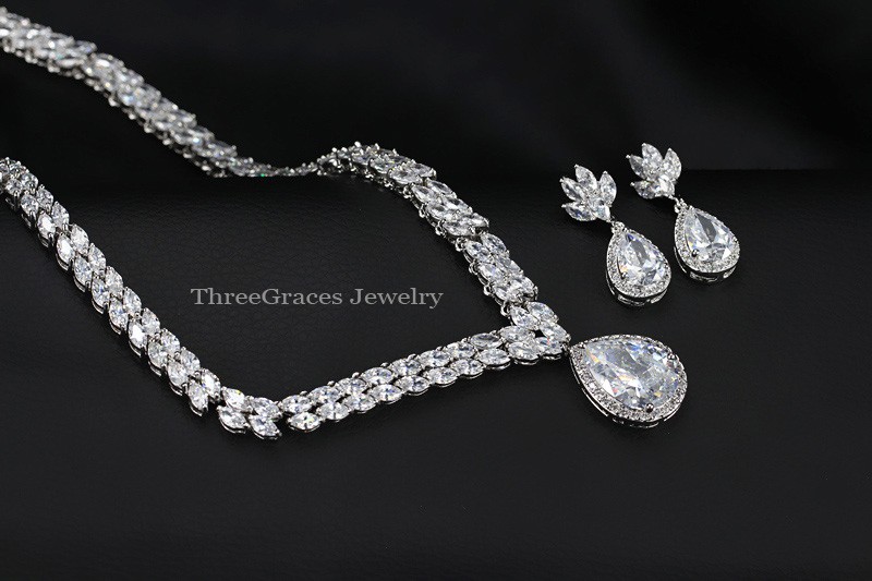 ThreeGraces-Classic-Double-Marquise-Shape-Cubic-Zircon-Flower-Drop-Pear-Necklace-Earrings-Engagement-32676835847-2